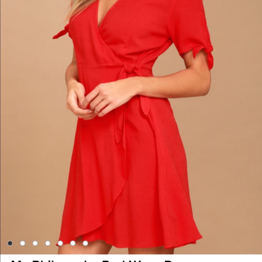 Red wrap dress, new with tags.